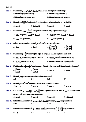 Đề kiểm tra môn Toán - Đề 12